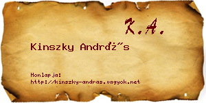 Kinszky András névjegykártya